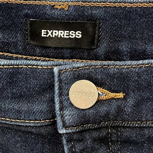 Express Dark Blue Wide Leg High Rise Jeans 8R - Picture 5 of 13
